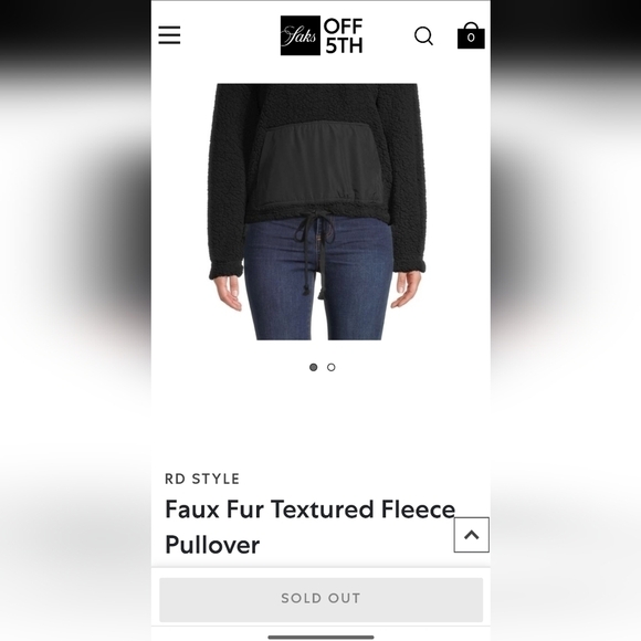 RD style, saks on 5th lightweight popover, sharpa pullover black Sz S - Picture 5 of 12